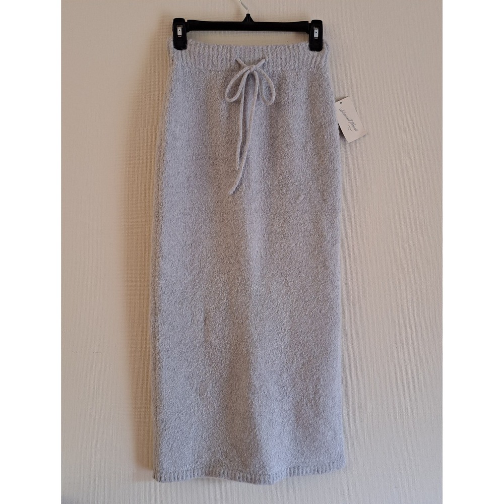 Universal Thread Bouclé Knit Skirt XS Gray NEW Midi Side Slit 1065-160-B45